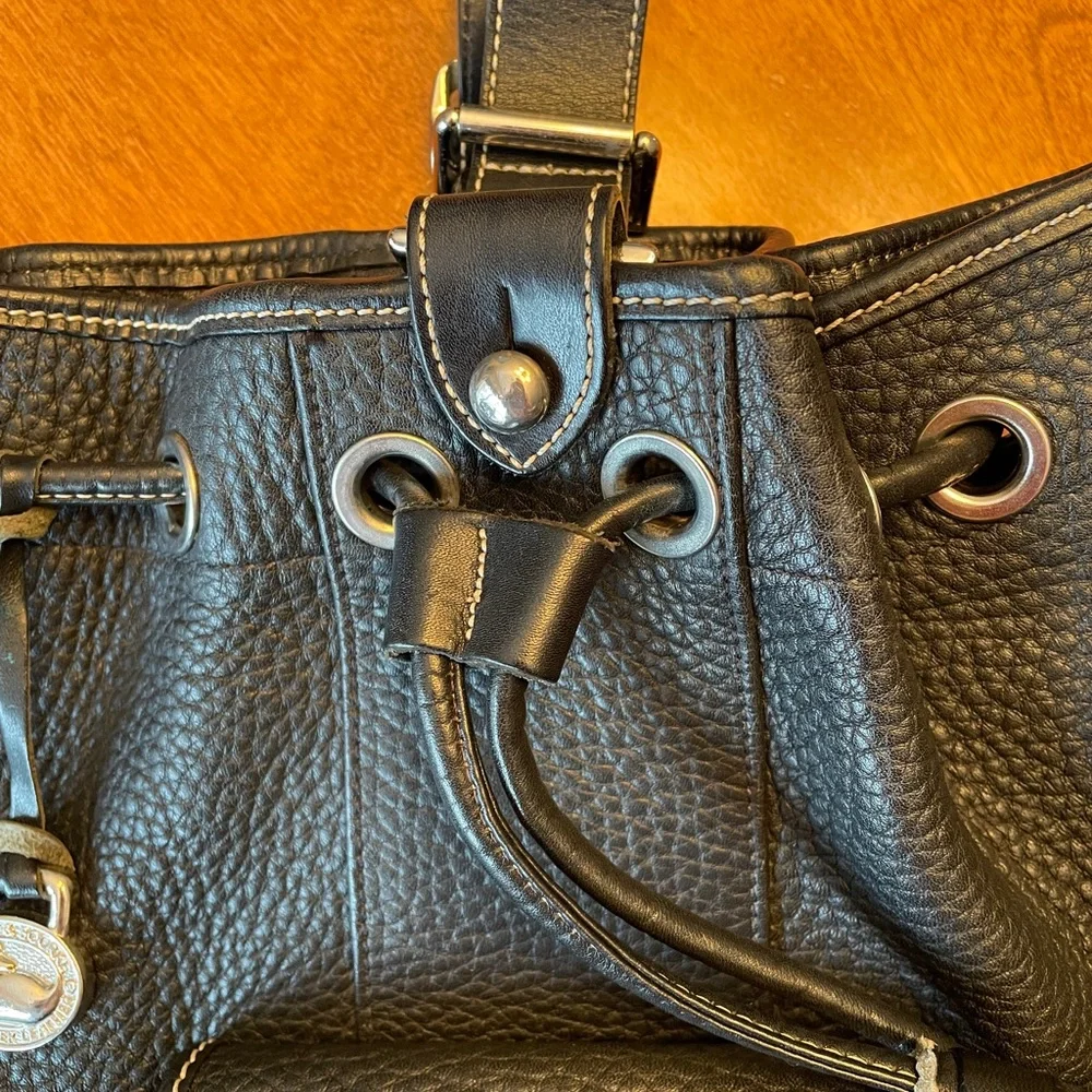 Dooney & Bourke Black Leather Shoulder Bag - Picture 7 of 16